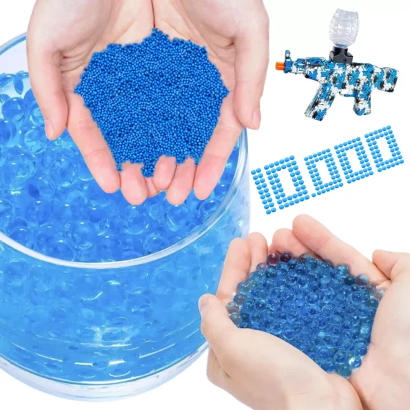 kit 10 mil 10000 bolinhas de gel arma brinquedo munição cor azul rdl arminha (3)