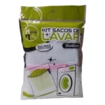 kit 3 sacos de lavar 30x40cm poliester home more