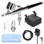 kit aerógrafo elétrico pistola, 0.3mm bico, 20-35psi dmh1721-preto (1)