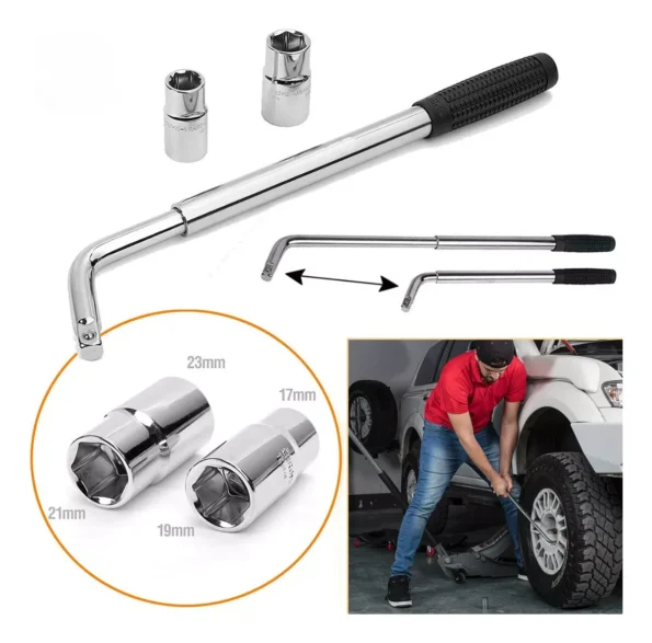 kit chave de roda telescopica e soquetes bfh1129 17 18 21 232