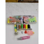 kit costura com 31pçs 7 tubos de linhas agulhas e tesoura fita metrica hu72110 (2)