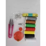 kit costura com 31pçs 7 tubos de linhas agulhas e tesoura fita metrica hu72110 (2)