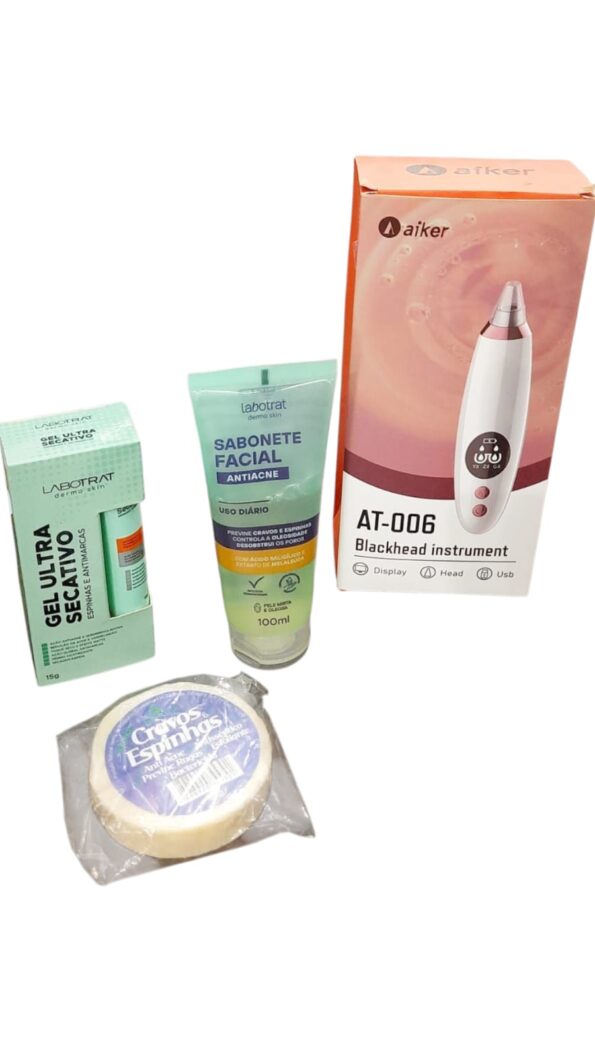 kit de beleza para pele – sabonete facial, gel secativo e removedor de cravos.JPG