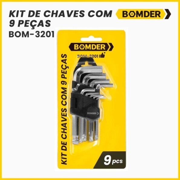 kit de chaves com 9 pçs bomder bom3201