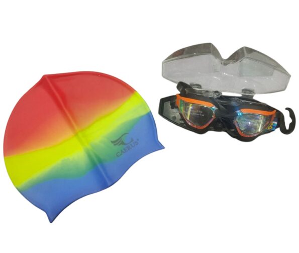 kit touca oculos de natação com protetores nariz e ouvido color.jpg