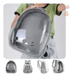 mala mochila para transporte pet namc73 napoles 44x32x18cm-cinza