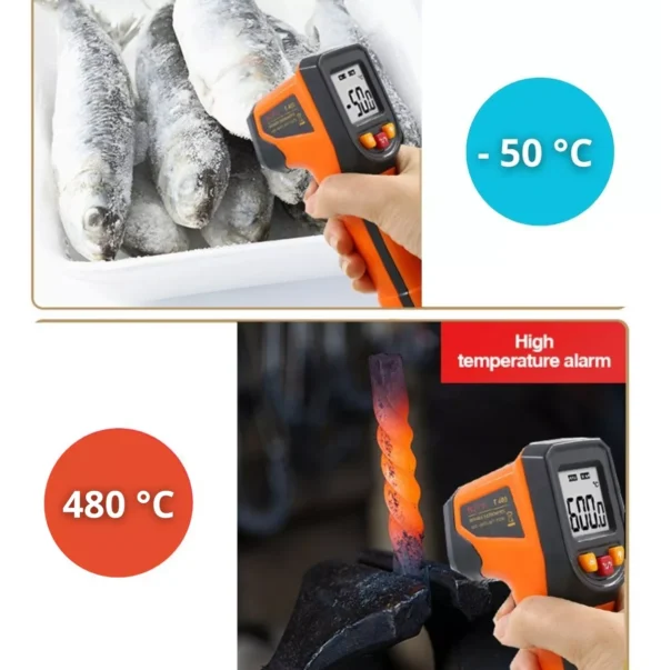 medidor temperatura digital laser industrial infravermelho T400 (2)