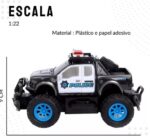 mini carro controle remoto policia pick up cp110600 2