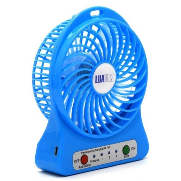 mini ventilador de mesa regarregavel luatek ls-902-azul