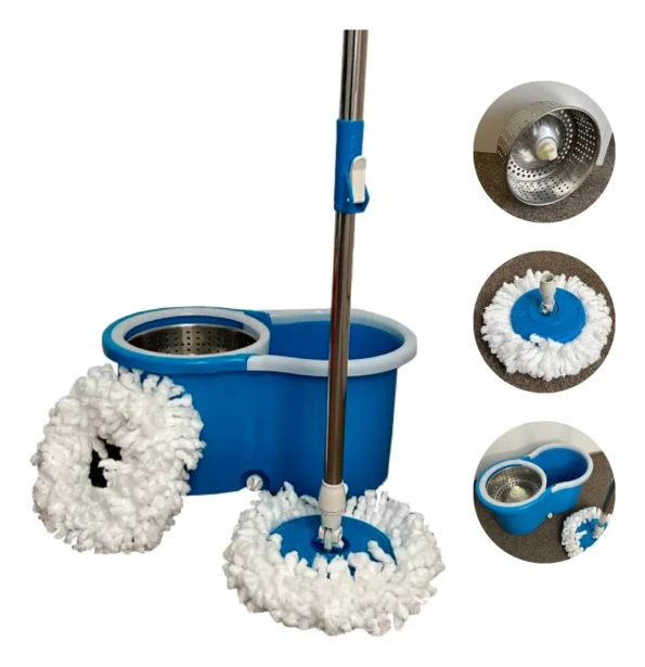 mop com balde aço inox 13l napoles 46x25x21,5cm namop456