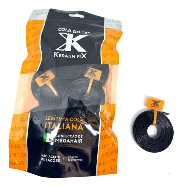 pacote com 10 queratina marca k italia em fita preta atacado original