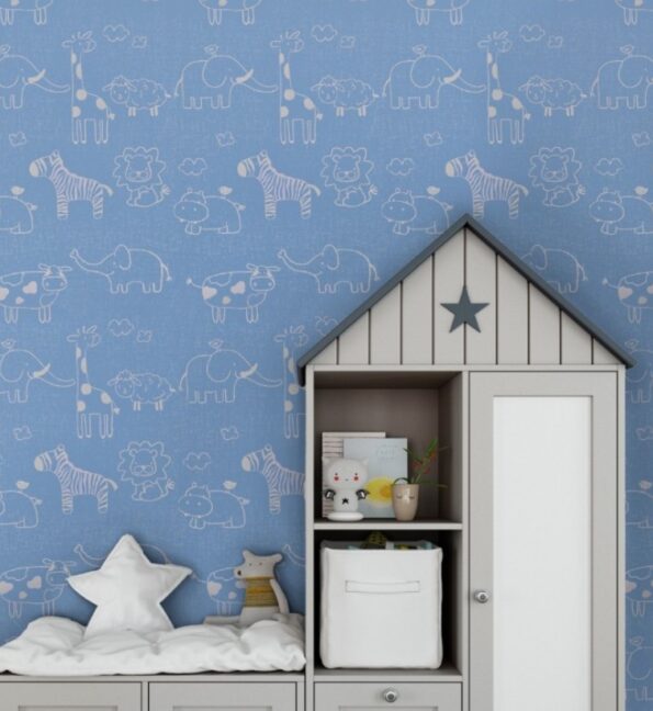 papel de parede 45cmx5m decorativo interponte pvc hd68138-animais azul2