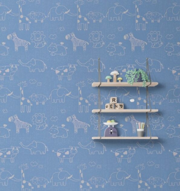 papel de parede 45cmx5m decorativo interponte pvc hd68138-animais azul3