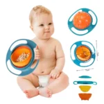 Prato giratório rosa anti-queda para comida para bebês B2037