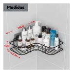 suporte de metal para cozinha e banheiro 26x26x6cm hd52719 -preto2