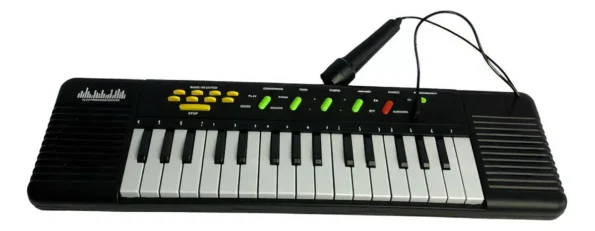 teclado musica infantilcom microfone 32 teclas 50x15x5cm tk-ab2939 preto (1)