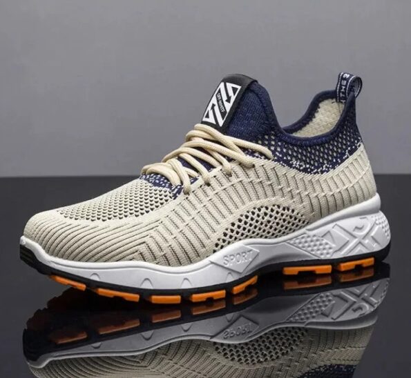 tenis calçado de corrida n40 antiderrapante masculino bege