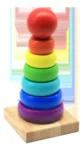 torre de arco-íris de madeira brinquedo educativo 1