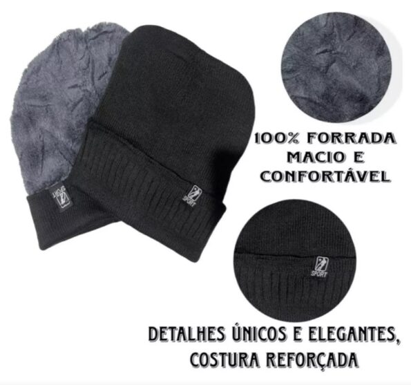 touca sport gorro flanelada 21x24cm poliester hl89212