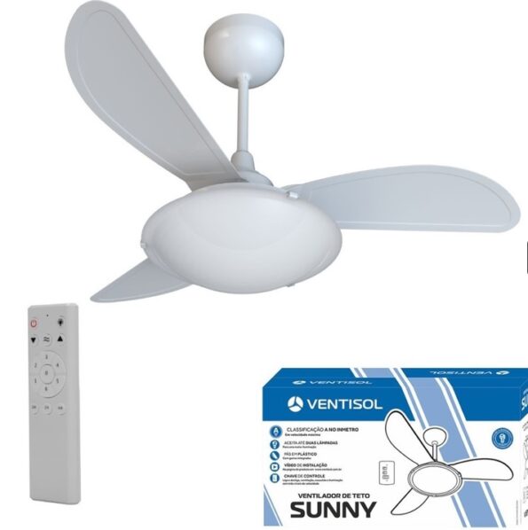 ventilador de teto sunny 14219 inverter 20w biv 3 pas branco