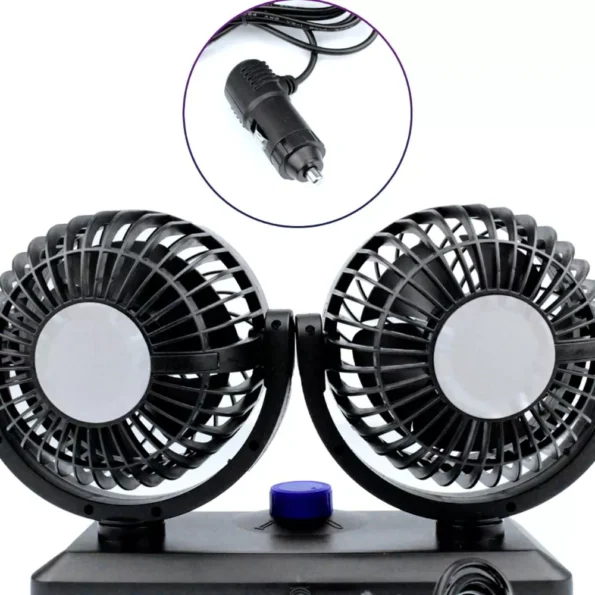 ventilador duplo automotivo 360º aiker ava-412 12v 6.5w 500g3