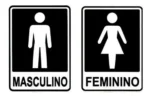 Kit Placas Para Banheiro Sinalização feminino masculino
