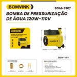bomba de pressurização de agua 120w-110v bomvink bom-8707 1