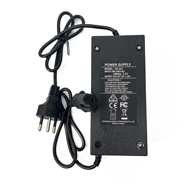 carregador de bateria moto bicicleta bivolt dc-67.2v 2a jn-67