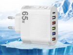 carregador turbo 65w 5 portas usb 1porta tipo c profissional- branco (1)