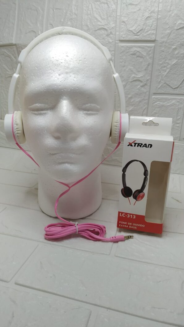 fone de ouvido extra bass lc-313 3.5mm p2 15mw xtrad-branco com rosa1