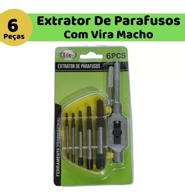 jogo kit sacador extrator parafuso quebrado cvira macho 6pc id-2597h (2)