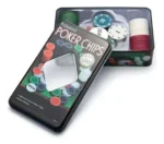 kit poker profissional em lata 100 fichas jogo baralho 2