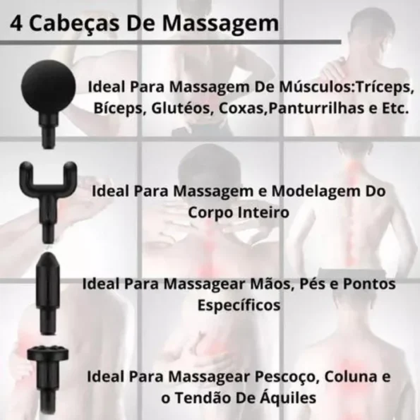 massageador elétrico profissional muscular portátil massagem preto kp-em12 4