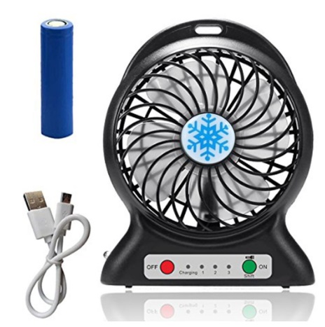 mini ventilador portatil recarregavel 1.0a 5v le-5707 lelong-azul