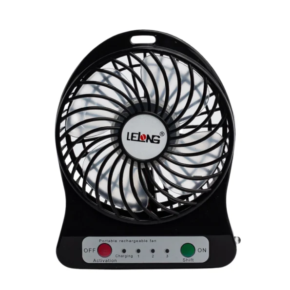 mini ventilador portatil recarregavel 1.0a 5v le-5707 lelong-preto0