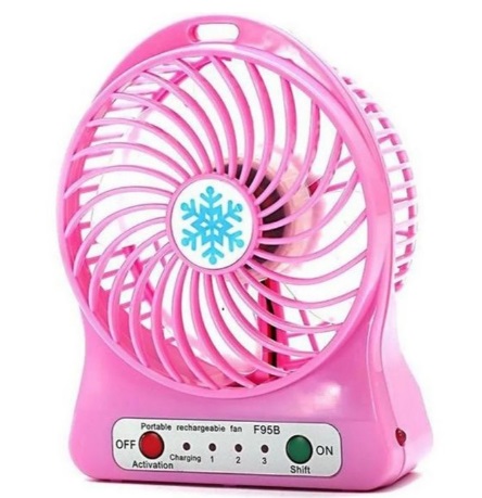 mini ventilador portatil recarregavel 1.0a 5v le-5707 lelong-rosa