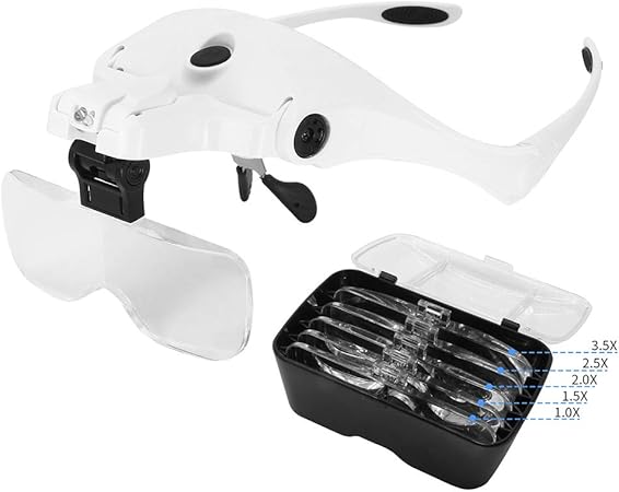 oculos lupa de led recarregavel bom-7451