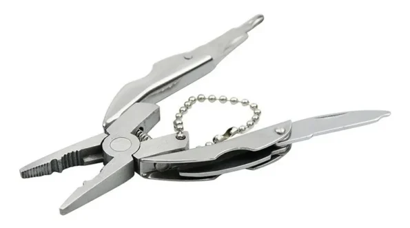 chaveiro alicate mini tipo anivete multi funções inox 90mm 2