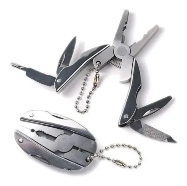 chaveiro alicate mini tipo anivete multi funções inox 90mm