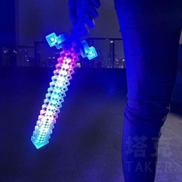 espada de diamante minecraft com sensor de som e leds th-5379 1