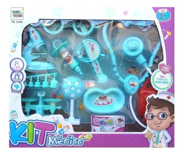 kit medico infantil brinquedo educativo kids tk-1350