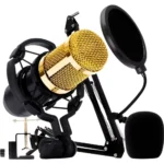 microfone condensador knup, com braço articulado e shock mount kp-m0010 1