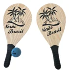 raquete de frescobol madeira 2 raquetes com bola e sacola ref 065 1