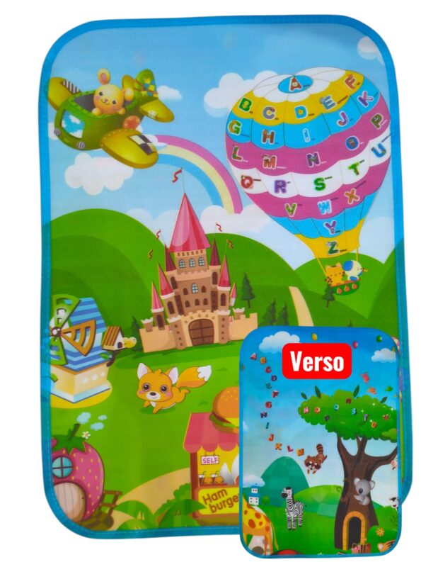 tapete infantil de atividade para engatinhar 90x60cm cd-361-azul