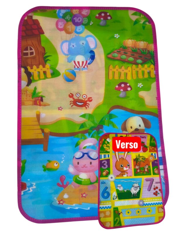 tapete infantil de atividade para engatinhar 90x60cm cd-361-rosa