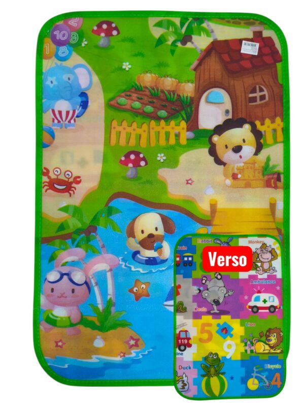 tapete infantil de atividade para engatinhar 90x60cm cd-361-verde