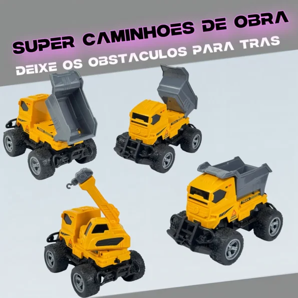 caminhão de construção obra de controle remoto cor caminhão escavadeira 3