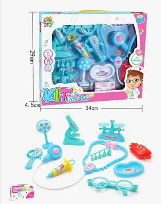 kit medico infantil brinquedo educativo resistente kids tk-1350 1
