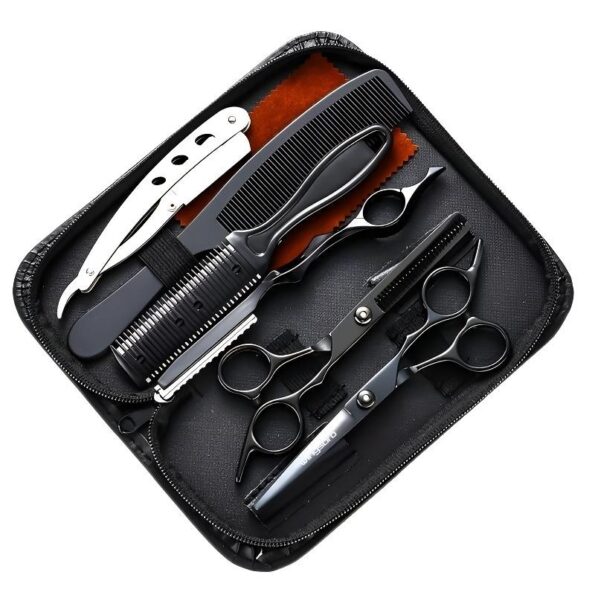 kit tesouras barbeiro cortar cabelo barba jogo profissional oasis oih-5180 1