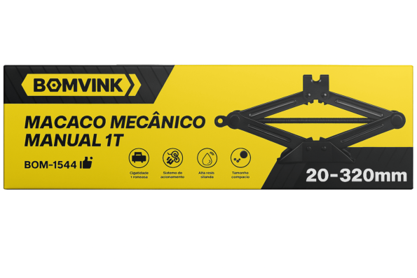 macaco mecânico manual 1t profissional alta resistente- bomvink bom-1544